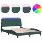 vidaXL Bettgestell mit LED-Leuchten Dunkelgrün 120x200 cm Samt vidaXL Bettgestell mit LED-Leuchten Dunkelgrün 120x200 cm Samt