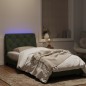 vidaXL Bettgestell mit LED-Leuchten Hellgrau 80x200 cm Samt vidaXL Bettgestell mit LED-Leuchten Hellgrau 80x200 cm Samt