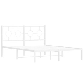 vidaXL Bettgestell mit Kopfteil Metall Weiß 140x200 cm