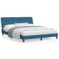 vidaXL Bettgestell mit LED-Leuchten Blau 160x200 cm Samt vidaXL Bettgestell mit LED-Leuchten Blau 160x200 cm Samt