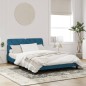 vidaXL Bettgestell mit LED-Leuchten Blau 160x200 cm Samt vidaXL Bettgestell mit LED-Leuchten Blau 160x200 cm Samt