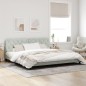vidaXL Bettgestell mit LED-Leuchten Hellgrau 200x200 cm Samt vidaXL Bettgestell mit LED-Leuchten Hellgrau 200x200 cm Samt