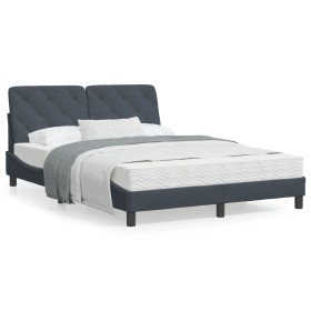 vidaXL Bettgestell mit Kopfteil Dunkelgrau 120x200 cm Samt