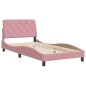 vidaXL Bettgestell mit Kopfteil Rosa 100x200 cm Samt vidaXL Bettgestell mit Kopfteil Rosa 100x200 cm Samt