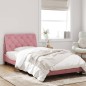 vidaXL Bettgestell mit Kopfteil Rosa 100x200 cm Samt vidaXL Bettgestell mit Kopfteil Rosa 100x200 cm Samt