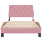 vidaXL Bettgestell mit Kopfteil Rosa 100x200 cm Samt vidaXL Bettgestell mit Kopfteil Rosa 100x200 cm Samt