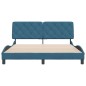 vidaXL Bettgestell mit Kopfteil Blau 160x200 cm Samt vidaXL Bettgestell mit Kopfteil Blau 160x200 cm Samt