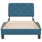 vidaXL Bettgestell mit Kopfteil Blau 90x190 cm Samt vidaXL Bettgestell mit Kopfteil Blau 90x190 cm Samt