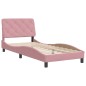 vidaXL Bettgestell mit Kopfteil Rosa 90x200 cm Samt vidaXL Bettgestell mit Kopfteil Rosa 90x200 cm Samt