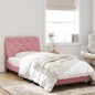 vidaXL Bettgestell mit Kopfteil Rosa 90x200 cm Samt vidaXL Bettgestell mit Kopfteil Rosa 90x200 cm Samt
