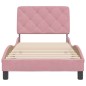 vidaXL Bettgestell mit Kopfteil Rosa 90x200 cm Samt vidaXL Bettgestell mit Kopfteil Rosa 90x200 cm Samt