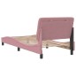 vidaXL Bettgestell mit Kopfteil Rosa 90x200 cm Samt vidaXL Bettgestell mit Kopfteil Rosa 90x200 cm Samt
