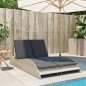 vidaXL Sonnenliege mit Auflagen Hellgrau 114x205x73 cm Poly Rattan vidaXL Sonnenliege mit Auflagen Hellgrau 114x205x73 cm Poly Rattan