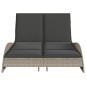 vidaXL Sonnenliege mit Auflagen Hellgrau 114x205x73 cm Poly Rattan vidaXL Sonnenliege mit Auflagen Hellgrau 114x205x73 cm Poly Rattan