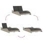 vidaXL Sonnenliege mit Auflagen Hellgrau 114x205x73 cm Poly Rattan vidaXL Sonnenliege mit Auflagen Hellgrau 114x205x73 cm Poly Rattan