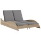 vidaXL Sonnenliege mit Auflagen Beige 114x205x73 cm Poly Rattan vidaXL Sonnenliege mit Auflagen Beige 114x205x73 cm Poly Rattan