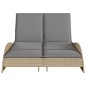 vidaXL Sonnenliege mit Auflagen Beige 114x205x73 cm Poly Rattan vidaXL Sonnenliege mit Auflagen Beige 114x205x73 cm Poly Rattan