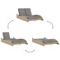 vidaXL Sonnenliege mit Auflagen Beige 114x205x73 cm Poly Rattan vidaXL Sonnenliege mit Auflagen Beige 114x205x73 cm Poly Rattan