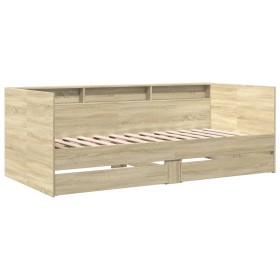 vidaXL Tagesbett mit Schubladen Sonoma-Eiche 90x200 cm Holzwerkstoff