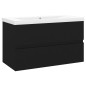Waschbeckenunterschrank mit Einbaubecken Schwarz Holzwerkstoff Waschbeckenunterschrank mit Einbaubecken Schwarz Holzwerkstoff