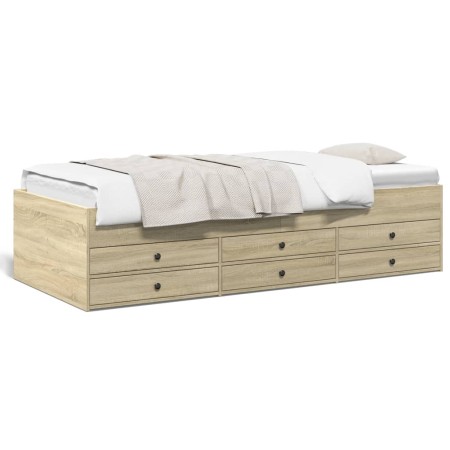 vidaXL Tagesbett mit Schubladen Sonoma-Eiche 90x200 cm Holzwerkstoff