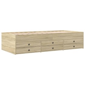 vidaXL Tagesbett mit Schubladen Sonoma-Eiche 90x200 cm Holzwerkstoff