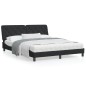 vidaXL Bettgestell mit Kopfteil Schwarz 160x200 cm Samt