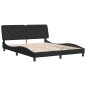 vidaXL Bettgestell mit Kopfteil Schwarz 160x200 cm Samt