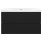 Waschbeckenunterschrank mit Einbaubecken Schwarz Holzwerkstoff Waschbeckenunterschrank mit Einbaubecken Schwarz Holzwerkstoff