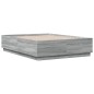 vidaXL Bettgestell mit LED Grau Sonoma 135x190 cm Holzwerkstoff vidaXL Bettgestell mit LED Grau Sonoma 135x190 cm Holzwerkstoff