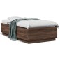 vidaXL Bettgestell mit LED Braun Eichen-Optik 90x190 cm Holzwerkstoff vidaXL Bettgestell mit LED Braun Eichen-Optik 90x190 cm Holzwerkstoff