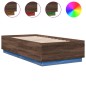 vidaXL Bettgestell mit LED Braun Eichen-Optik 90x190 cm Holzwerkstoff vidaXL Bettgestell mit LED Braun Eichen-Optik 90x190 cm Holzwerkstoff