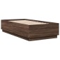 vidaXL Bettgestell mit LED Braun Eichen-Optik 90x190 cm Holzwerkstoff vidaXL Bettgestell mit LED Braun Eichen-Optik 90x190 cm Holzwerkstoff