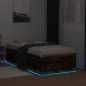 vidaXL Bettgestell mit LED Räuchereiche 90x190 cm Holzwerkstoff vidaXL Bettgestell mit LED Räuchereiche 90x190 cm Holzwerkstoff