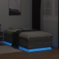 vidaXL Bettgestell mit LED Grau Sonoma 75x190 cm Holzwerkstoff vidaXL Bettgestell mit LED Grau Sonoma 75x190 cm Holzwerkstoff