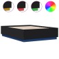 vidaXL Bettgestell mit LED Schwarz 135x190 cm Holzwerkstoff vidaXL Bettgestell mit LED Schwarz 135x190 cm Holzwerkstoff