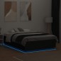 vidaXL Bettgestell mit LED Schwarz 135x190 cm Holzwerkstoff vidaXL Bettgestell mit LED Schwarz 135x190 cm Holzwerkstoff