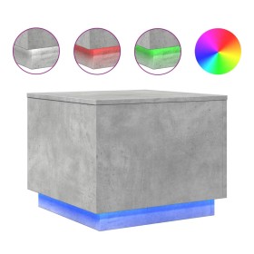 vidaXL Couchtisch mit LED-Leuchten Betongrau 50x50x40 cm