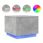 vidaXL Couchtisch mit LED-Leuchten Betongrau 50x50x40 cm vidaXL Couchtisch mit LED-Leuchten Betongrau 50x50x40 cm