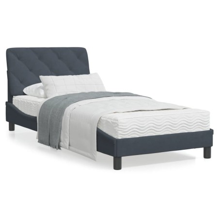 vidaXL Bettgestell mit Kopfteil Dunkelgrau 80x200 cm Samt