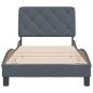 vidaXL Bettgestell mit Kopfteil Dunkelgrau 80x200 cm Samt vidaXL Bettgestell mit Kopfteil Dunkelgrau 80x200 cm Samt