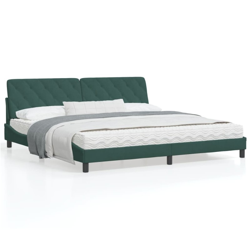 vidaXL Bettgestell mit Kopfteil Dunkelgrün 200x200 cm Samt vidaXL Bettgestell mit Kopfteil Dunkelgrün 200x200 cm Samt