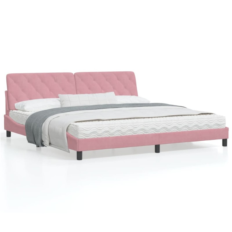 vidaXL Bettgestell mit Kopfteil Rosa 200x200 cm Samt vidaXL Bettgestell mit Kopfteil Rosa 200x200 cm Samt