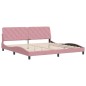 vidaXL Bettgestell mit Kopfteil Rosa 200x200 cm Samt vidaXL Bettgestell mit Kopfteil Rosa 200x200 cm Samt