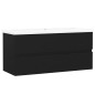 Waschbeckenunterschrank mit Einbaubecken Schwarz Holzwerkstoff Waschbeckenunterschrank mit Einbaubecken Schwarz Holzwerkstoff