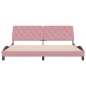 vidaXL Bettgestell mit Kopfteil Rosa 200x200 cm Samt vidaXL Bettgestell mit Kopfteil Rosa 200x200 cm Samt