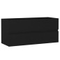 Waschbeckenunterschrank mit Einbaubecken Schwarz Holzwerkstoff Waschbeckenunterschrank mit Einbaubecken Schwarz Holzwerkstoff