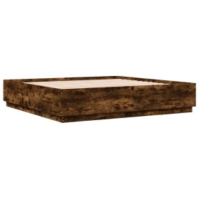 vidaXL Bettgestell Räuchereiche 180x200 cm Holzwerkstoff