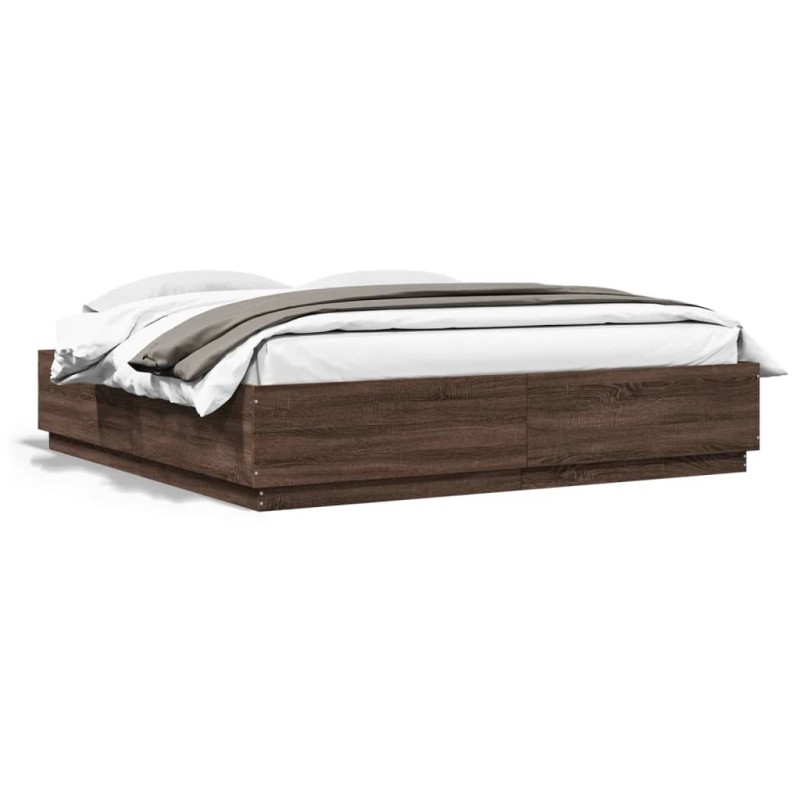 vidaXL Bettgestell Braun Eichen-Optik 180x200 cm Holzwerkstoff vidaXL Bettgestell Braun Eichen-Optik 180x200 cm Holzwerkstoff
