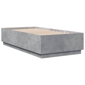 vidaXL Bettgestell Betongrau 75x190 cm Holzwerkstoff